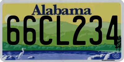 AL license plate 66CL234