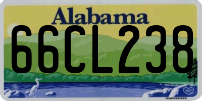 AL license plate 66CL238