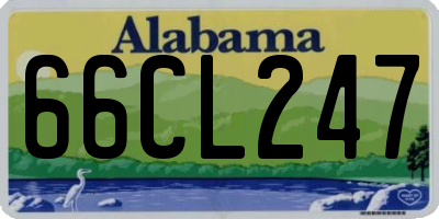 AL license plate 66CL247