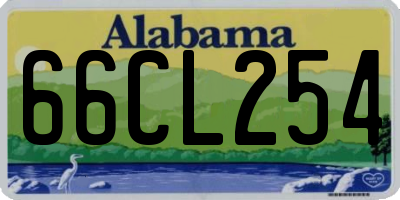 AL license plate 66CL254