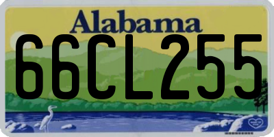 AL license plate 66CL255