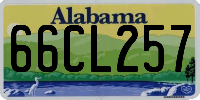 AL license plate 66CL257