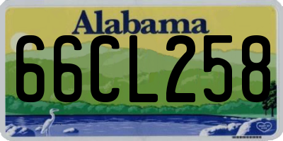 AL license plate 66CL258