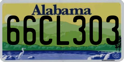 AL license plate 66CL303