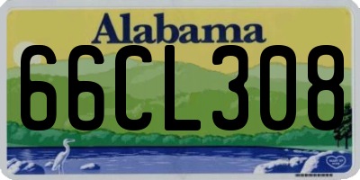 AL license plate 66CL308