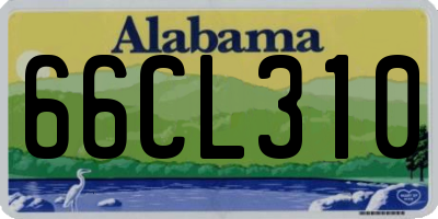 AL license plate 66CL310