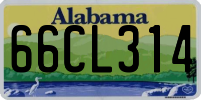 AL license plate 66CL314
