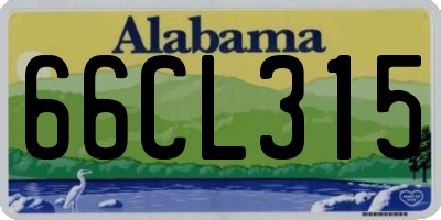 AL license plate 66CL315