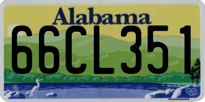 AL license plate 66CL351