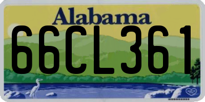 AL license plate 66CL361