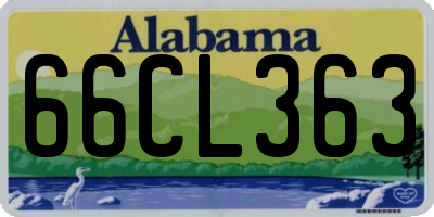 AL license plate 66CL363