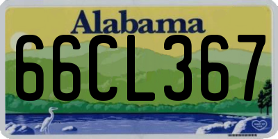 AL license plate 66CL367