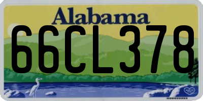 AL license plate 66CL378