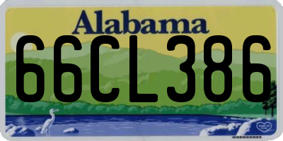 AL license plate 66CL386