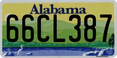 AL license plate 66CL387