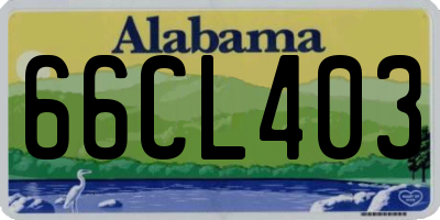 AL license plate 66CL403