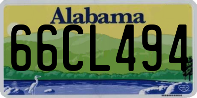 AL license plate 66CL494