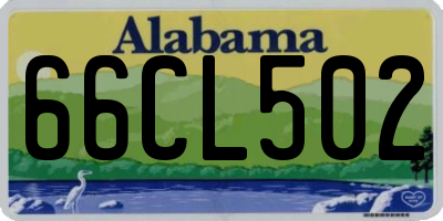 AL license plate 66CL502