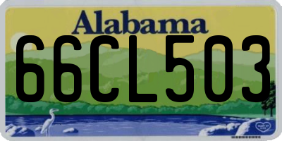 AL license plate 66CL503