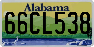 AL license plate 66CL538
