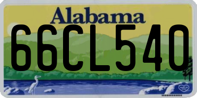 AL license plate 66CL540