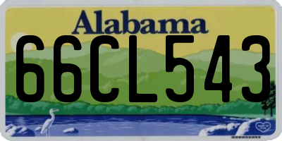 AL license plate 66CL543