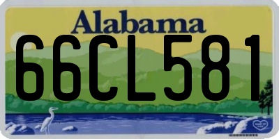 AL license plate 66CL581