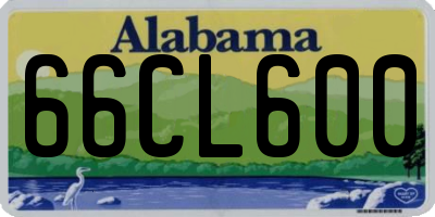AL license plate 66CL600