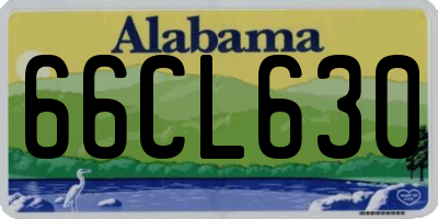 AL license plate 66CL630