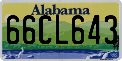 AL license plate 66CL643