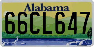 AL license plate 66CL647