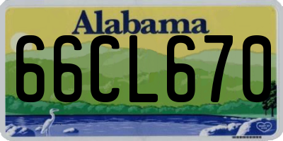 AL license plate 66CL670