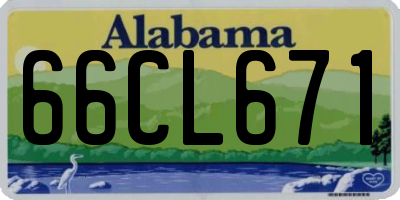 AL license plate 66CL671