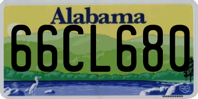 AL license plate 66CL680