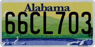 AL license plate 66CL703