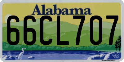 AL license plate 66CL707