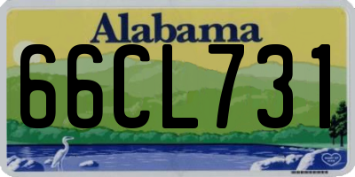 AL license plate 66CL731