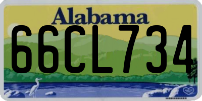 AL license plate 66CL734