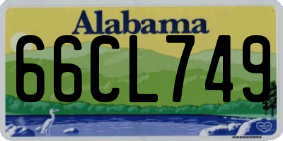 AL license plate 66CL749
