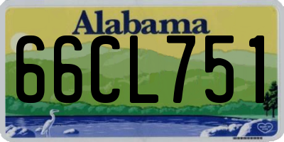 AL license plate 66CL751