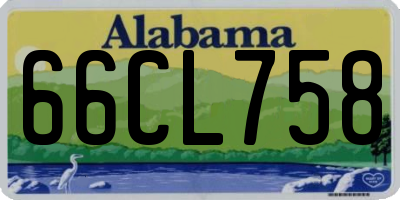 AL license plate 66CL758