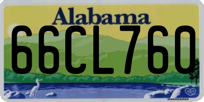 AL license plate 66CL760