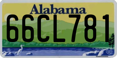 AL license plate 66CL781