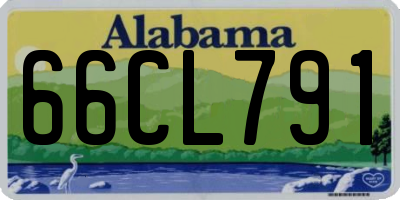 AL license plate 66CL791