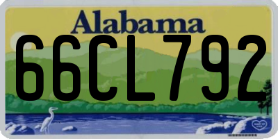 AL license plate 66CL792