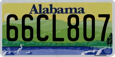 AL license plate 66CL807