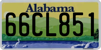 AL license plate 66CL851