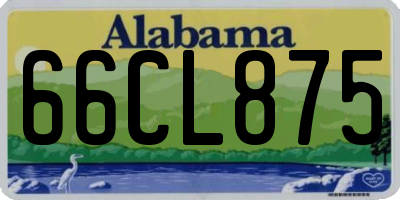 AL license plate 66CL875