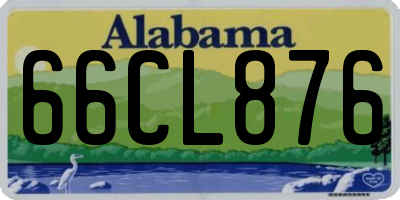 AL license plate 66CL876