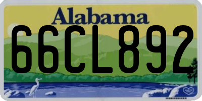 AL license plate 66CL892